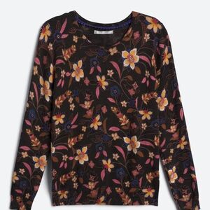 Daniel Rainn Floral Crew Neck Sweater - Black and Multicolor